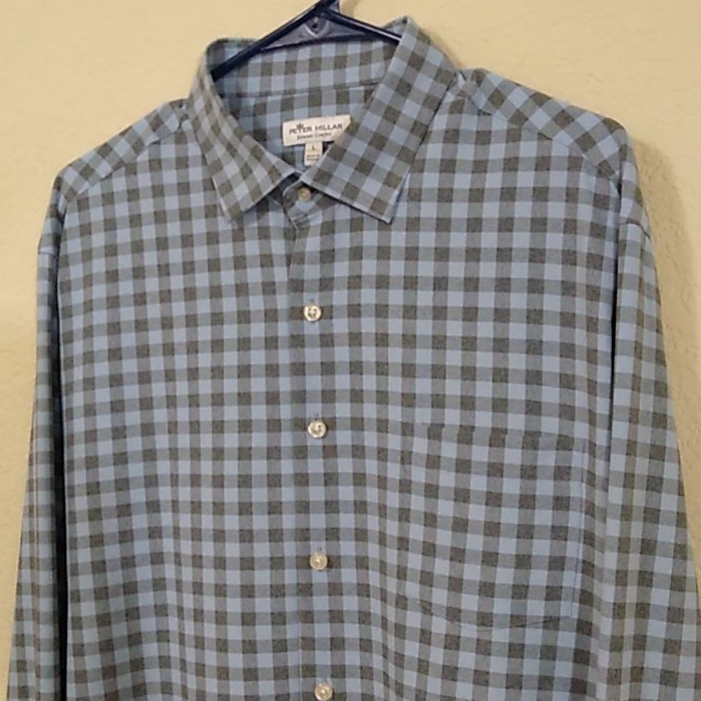 Peter Millar Button-Down -Cloud Blue - Large - image 3